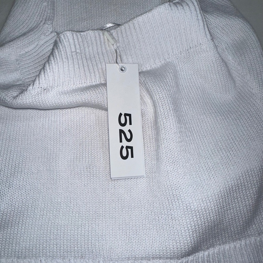 525 America Women's Knit Halter Top White Sleeveless Tie Back Small NWT A0886 - Picture 3 of 9